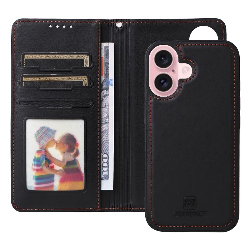 iPhone 16 - Custodia portafoglio divisibile 2 in 1