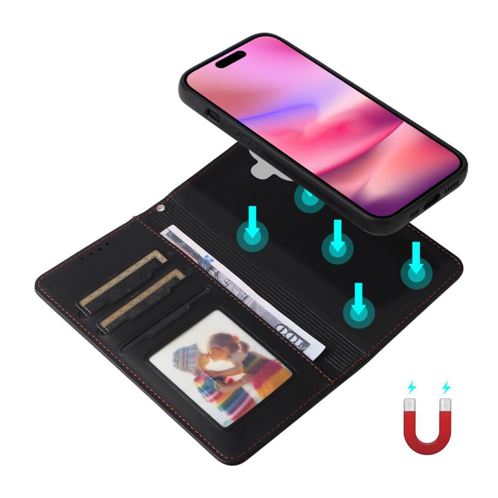 iPhone 16 - Custodia portafoglio divisibile 2 in 1