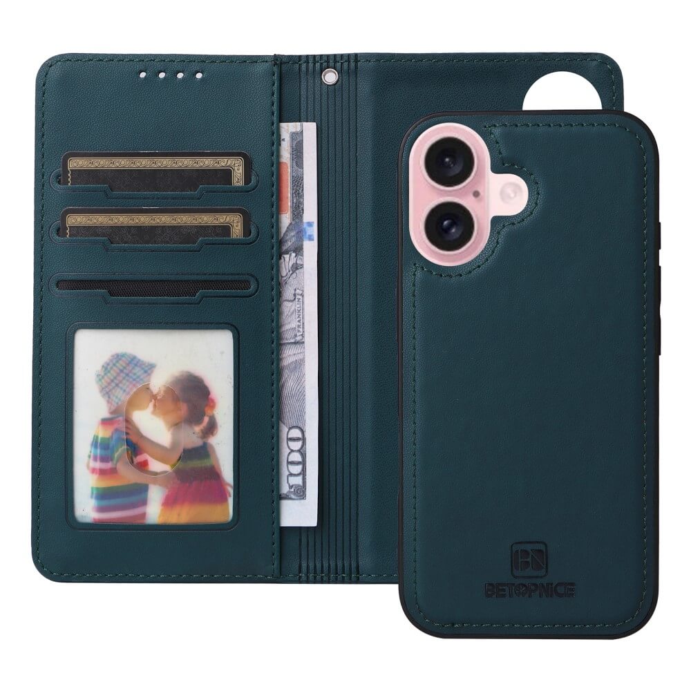 iPhone 16 - Custodia portafoglio divisibile 2 in 1