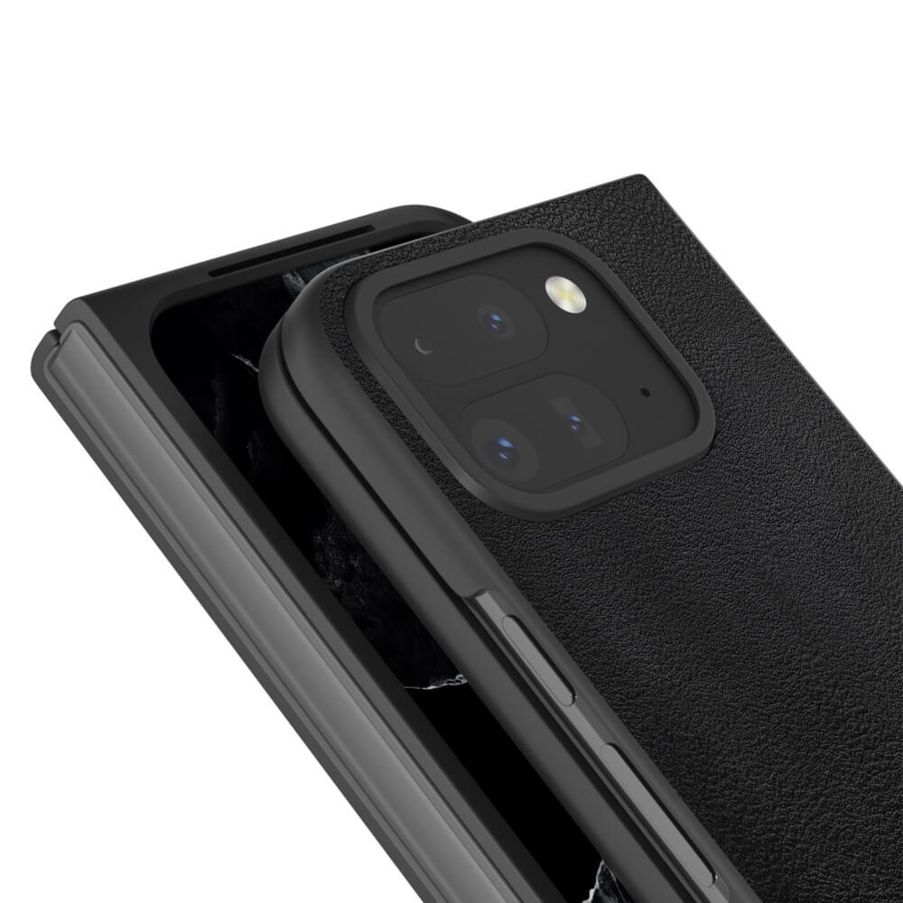 Google Pixel 9 Pro Fold - Coque de protection 360 degrés en simili cuir
