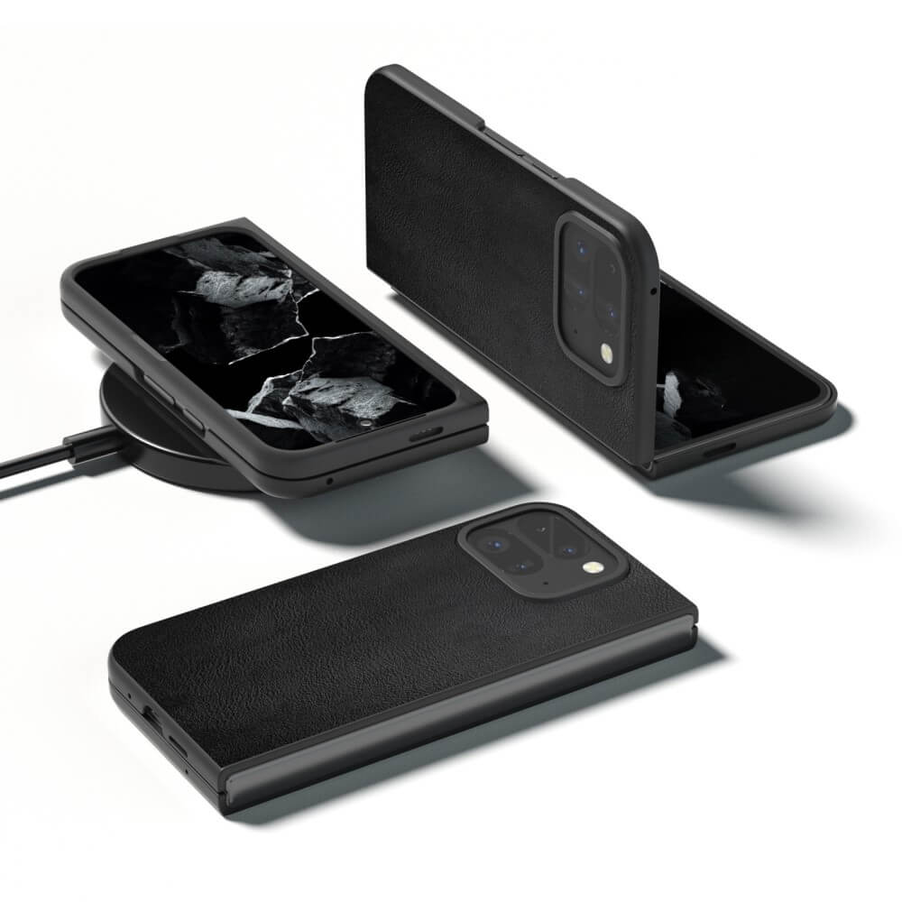 Google Pixel 9 Pro Fold - Coque de protection 360 degrés en simili cuir