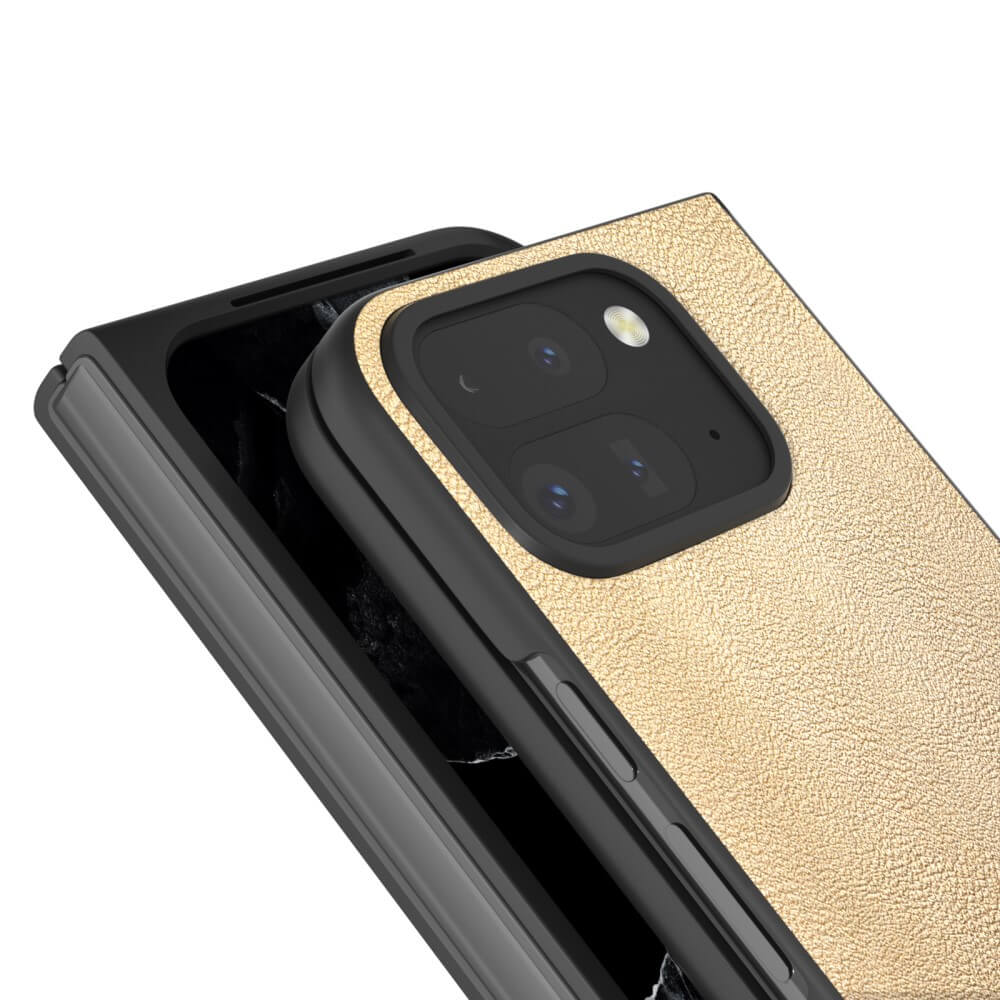 Google Pixel 9 Pro Fold - Coque de protection 360 degrés en simili cuir