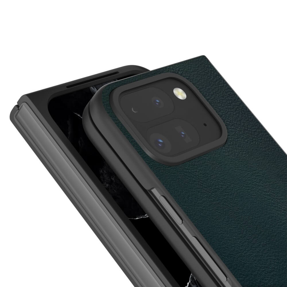 Google Pixel 9 Pro Fold - Coque de protection 360 degrés en simili cuir