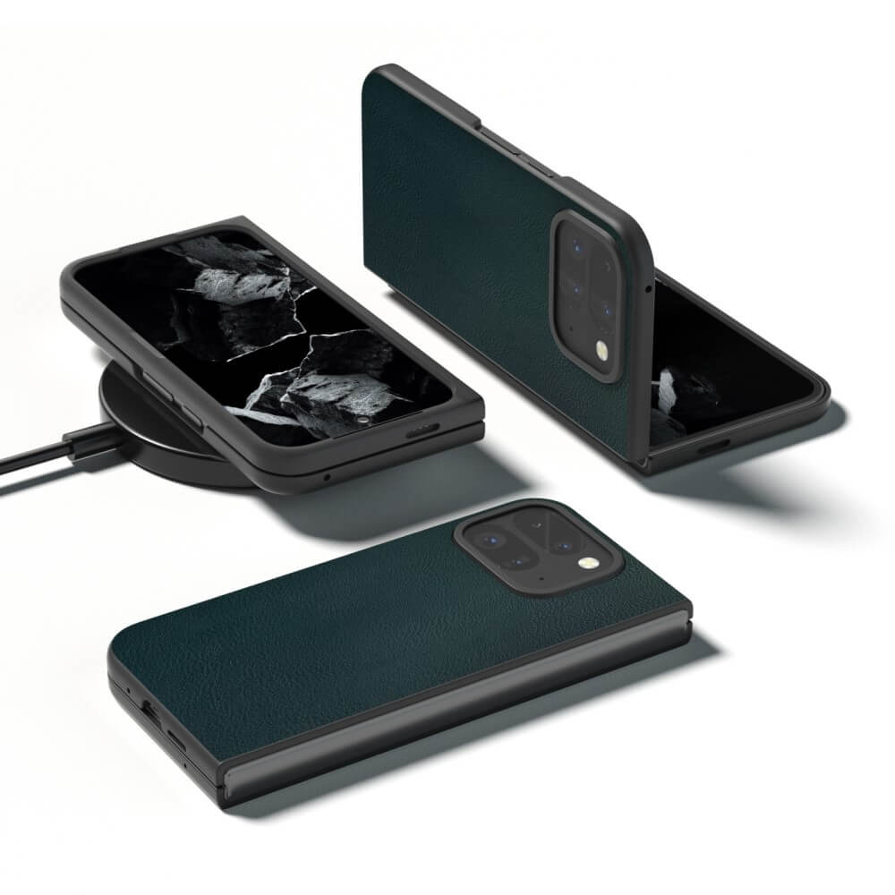 Google Pixel 9 Pro Fold - Coque de protection 360 degrés en simili cuir