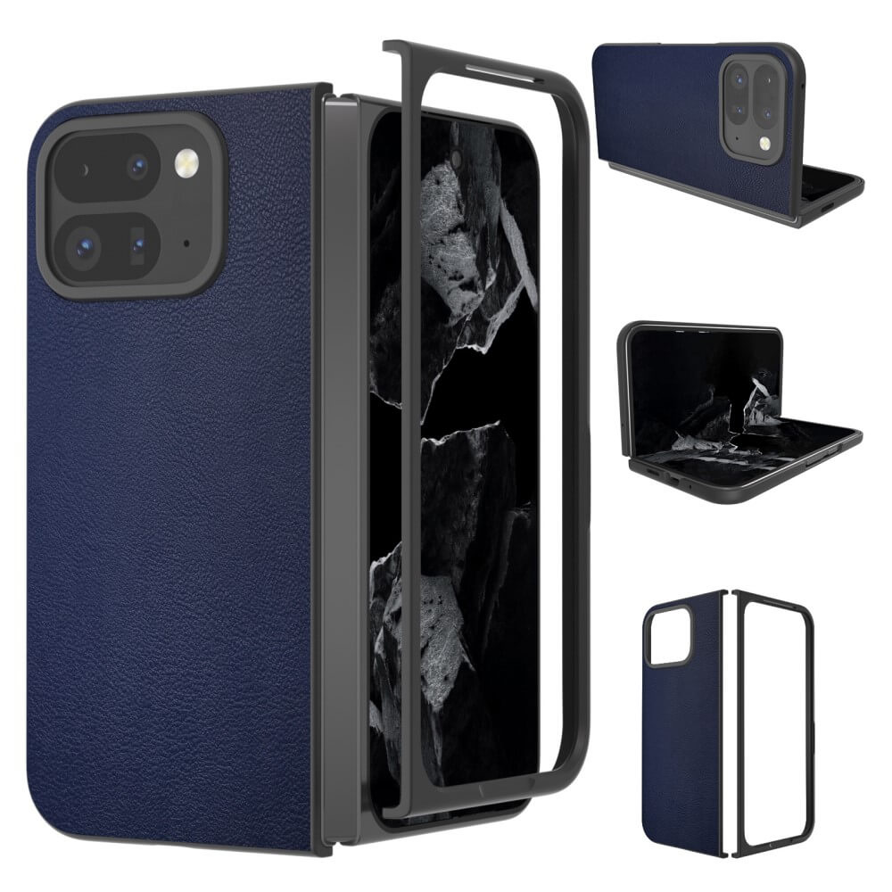 Google Pixel 9 Pro Fold - Coque de protection 360 degrés en simili cuir