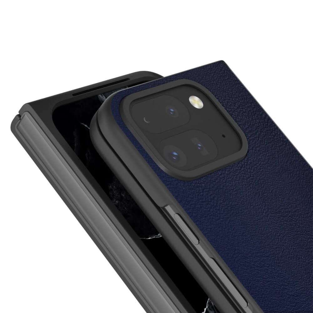 Google Pixel 9 Pro Fold - Coque de protection 360 degrés en simili cuir