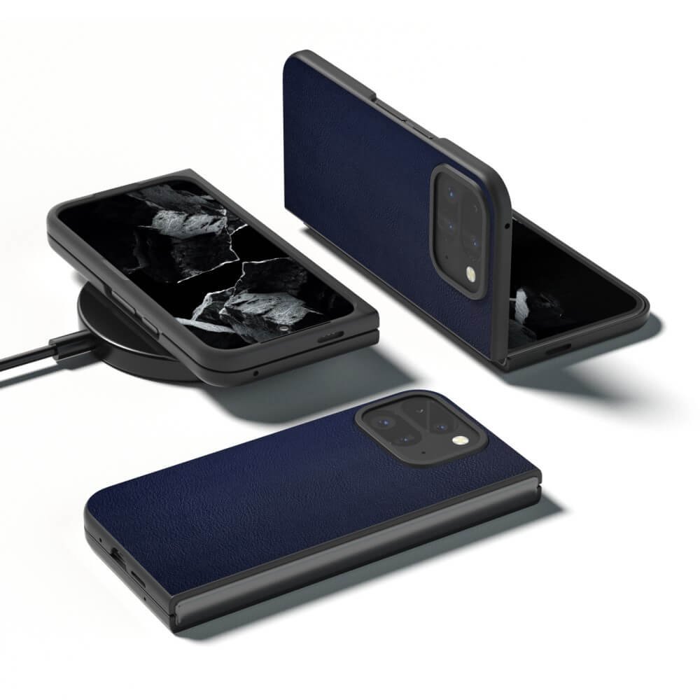 Google Pixel 9 Pro Fold - Coque de protection 360 degrés en simili cuir