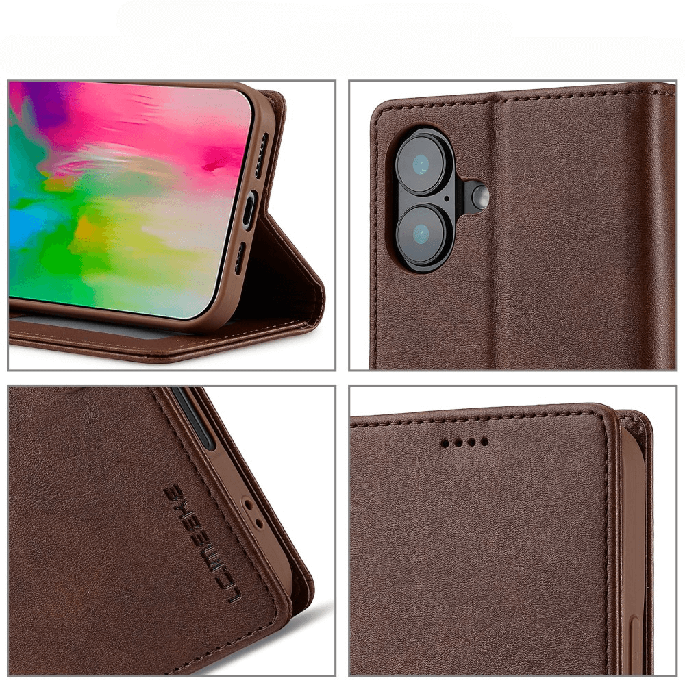 iPhone 16 - LC.IMEEKE Custodia in pelle