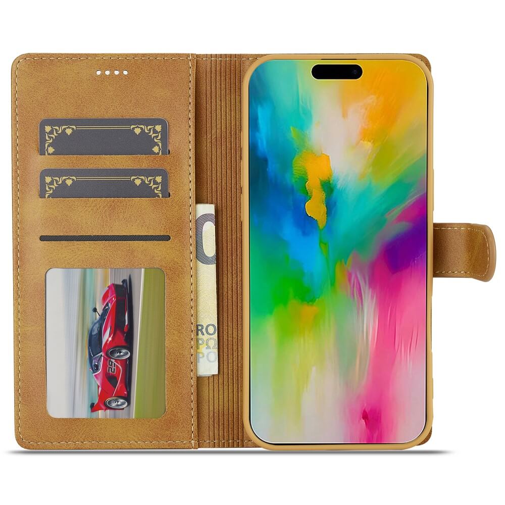 iPhone 16 Pro - LC.IMEEKE Custodia in pelle