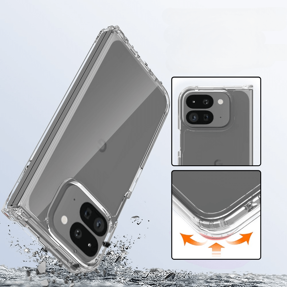 Google Pixel 9 Pro Fold - Coque acrylique protective avec bords surélevé