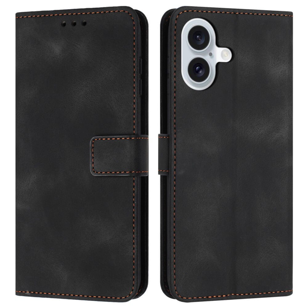 iPhone 16 Plus - Custodia in pelle scamosciata dal design vintage