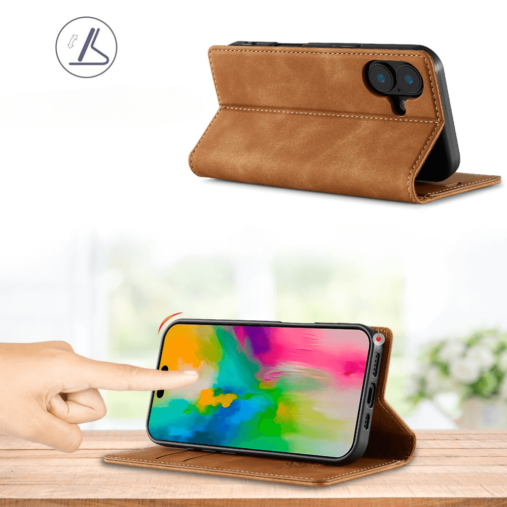 iPhone 16 Plus - LC.IMEEKE Custodia Flip Case Vintage