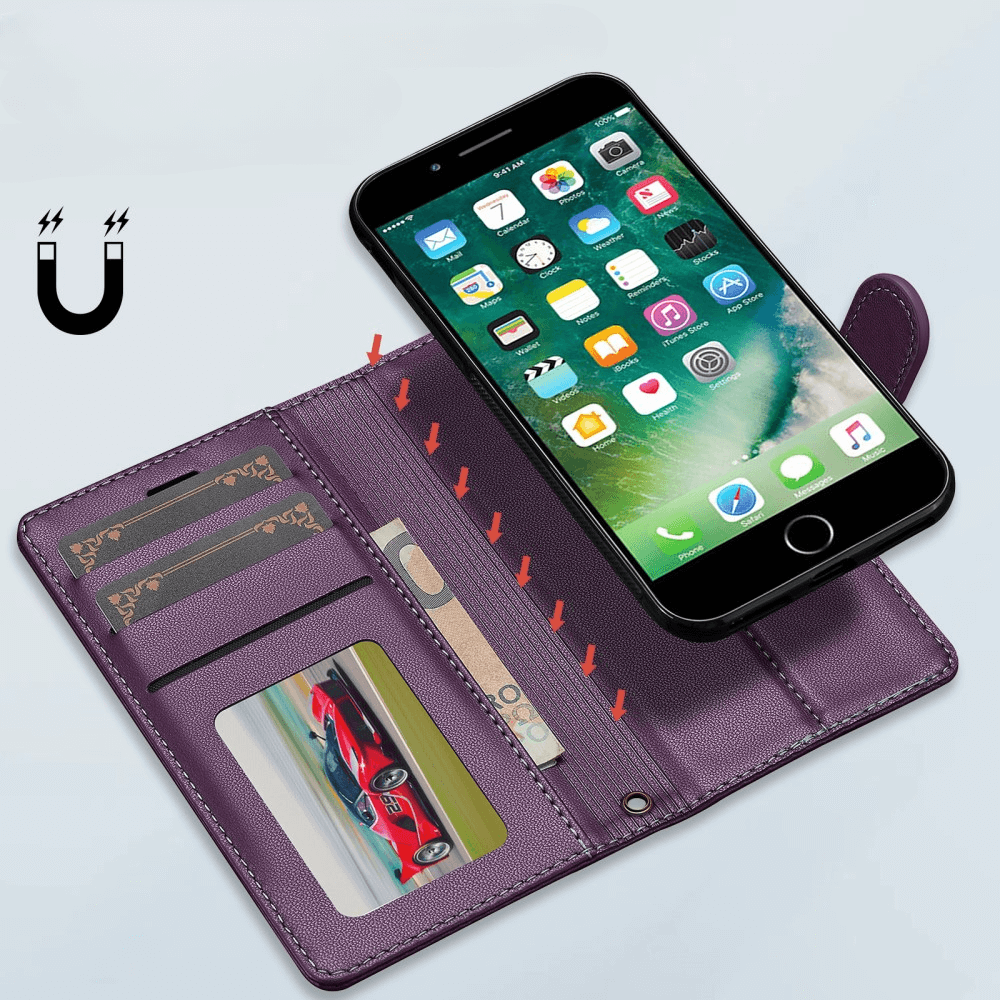 iPhone SE / 8 / 7 - Custodia portafoglio divisibile 2 in 1