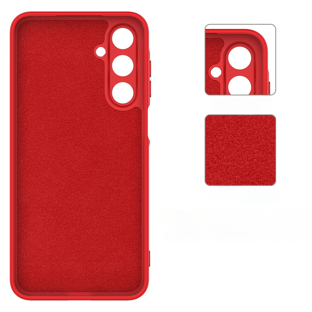 Cover-Discount Galaxy A16 Silikon Gummi Hülle mit Riemen – Schutzhülle mit Kameraausschnitten, verstärkten Ecken und detaillierte Nahaufnahmen der inneren Struktur.