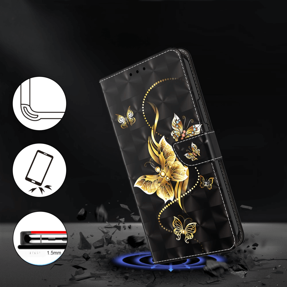 iPhone 16 Pro Max - Wallet Case Glitter Effect