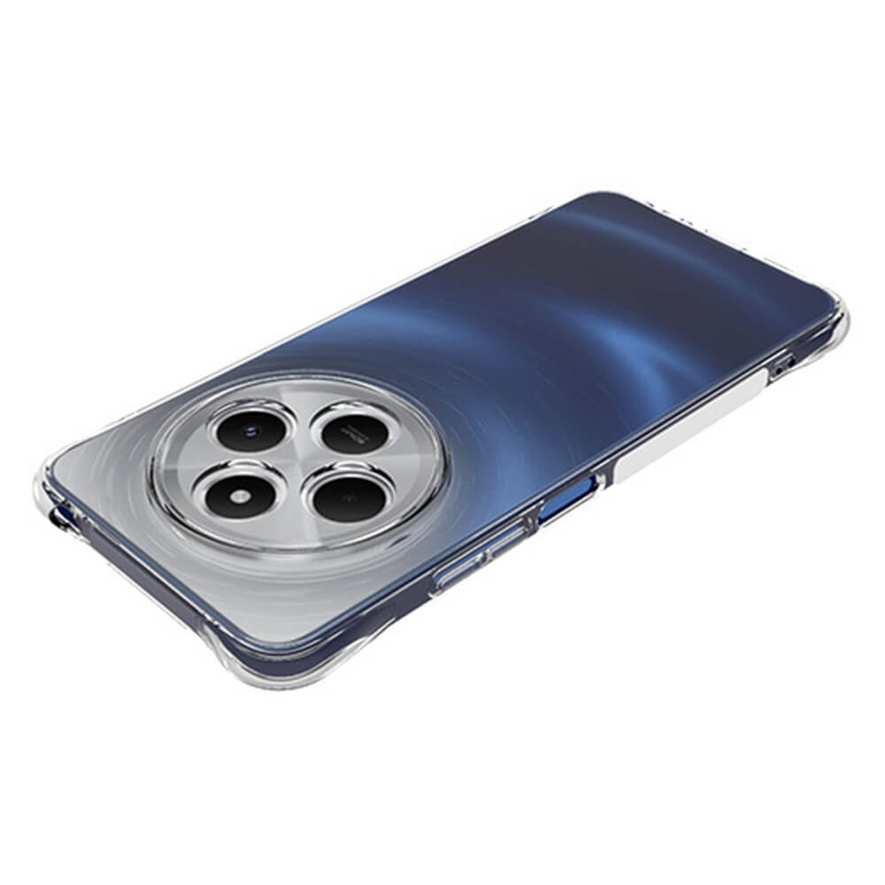 Das Cover-Discount Drop Protection Silikon Case für Xiaomi Redmi 14C / Poco C75 ist in Blau mit transparentem Finish erhältlich, bietet Schutz und ist mit dem runden Dreifachkameramodul ausgestattet.