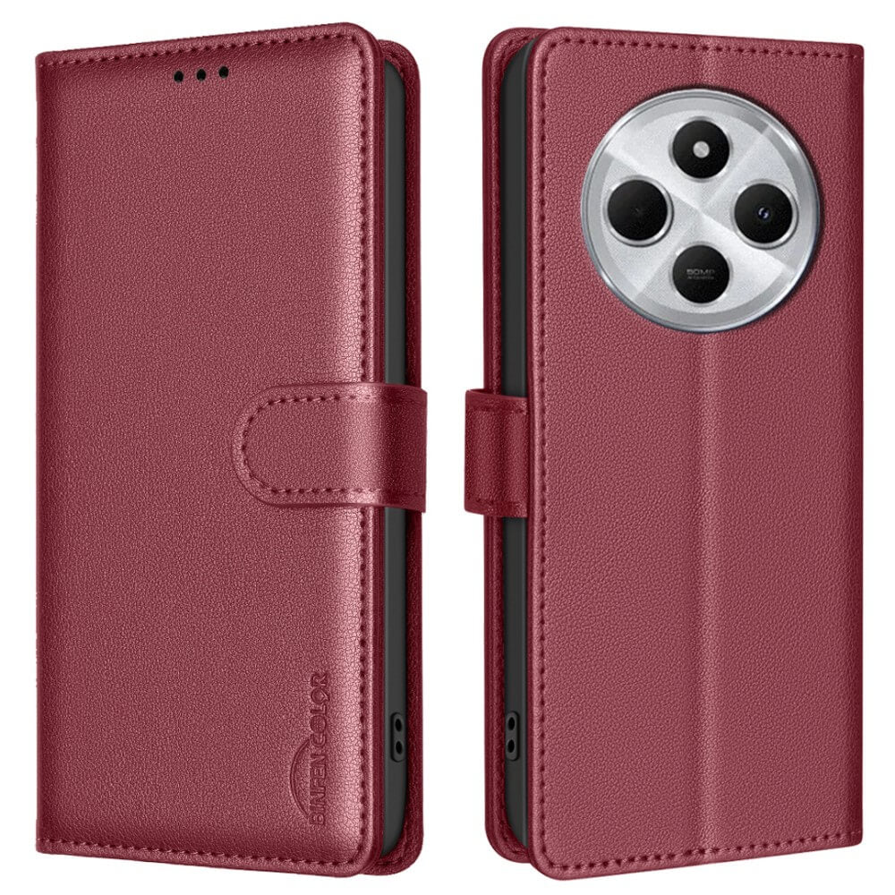 Xiaomi Redmi 14C / Poco C75 / Redmi A4 5G - Custodia in pelle BINFEN con blocco RFID