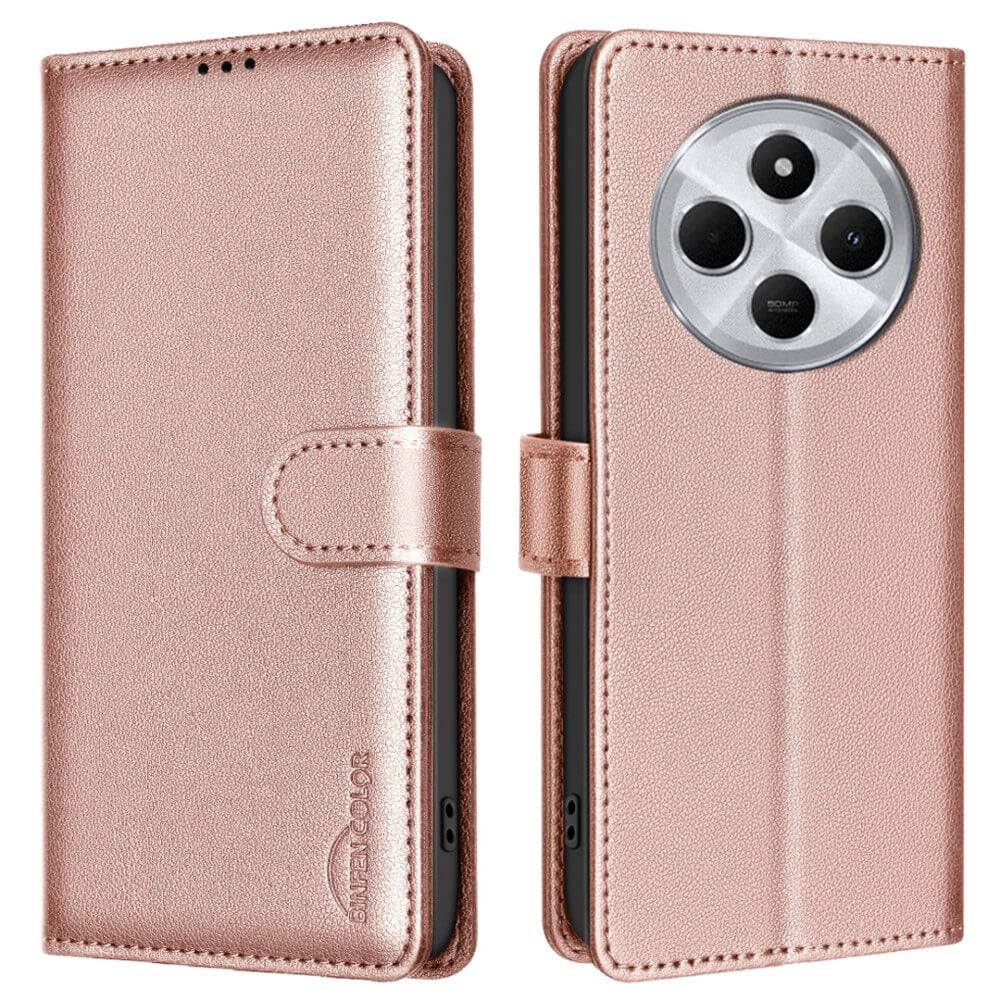 Xiaomi Redmi 14C / Poco C75 / Redmi A4 5G - Custodia in pelle BINFEN con blocco RFID
