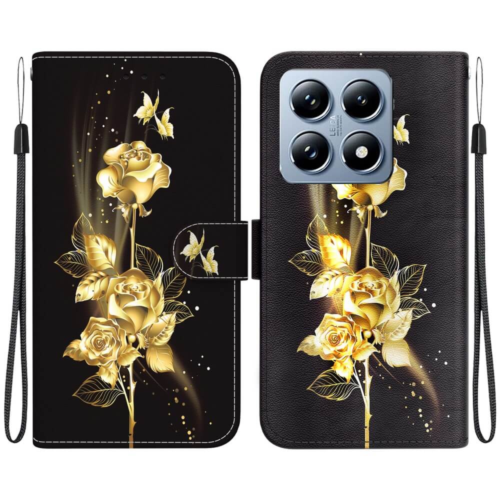 Xiaomi 14T - Tasche Hülle mit Blüten Motiv