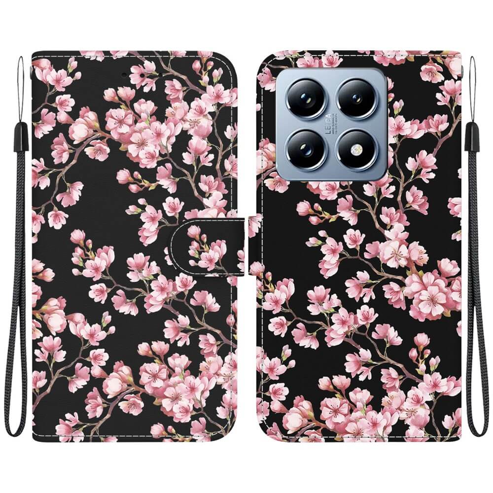 Xiaomi 14T - Tasche Hülle mit Blüten Motiv