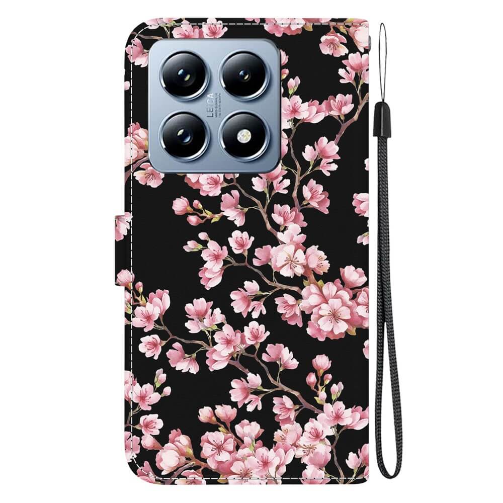 Xiaomi 14T - Tasche Hülle mit Blüten Motiv