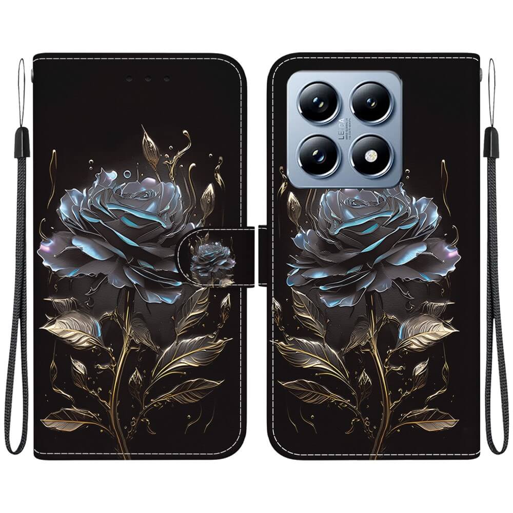Xiaomi 14T - Tasche Hülle mit Blüten Motiv