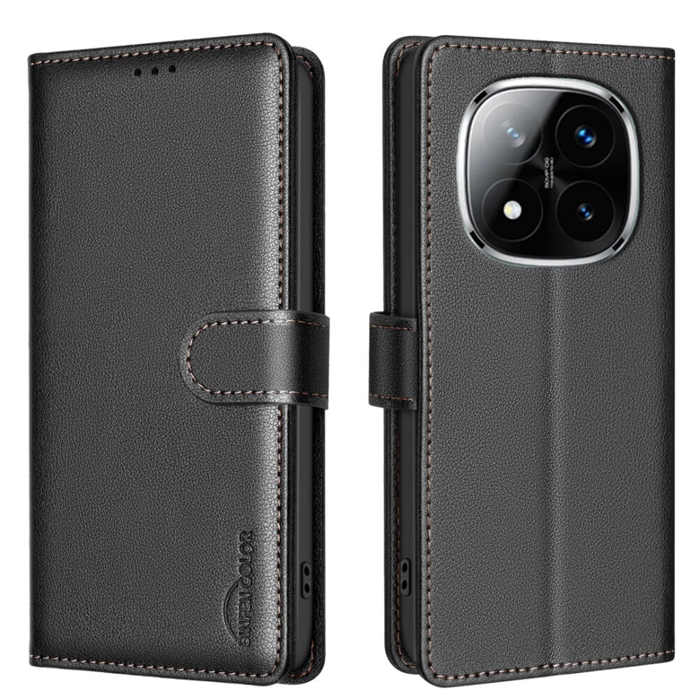 Xiaomi Redmi Note 14 Pro+ / Pro 5G - BINFEN Leder Etui Hülle mit RFID Blocker