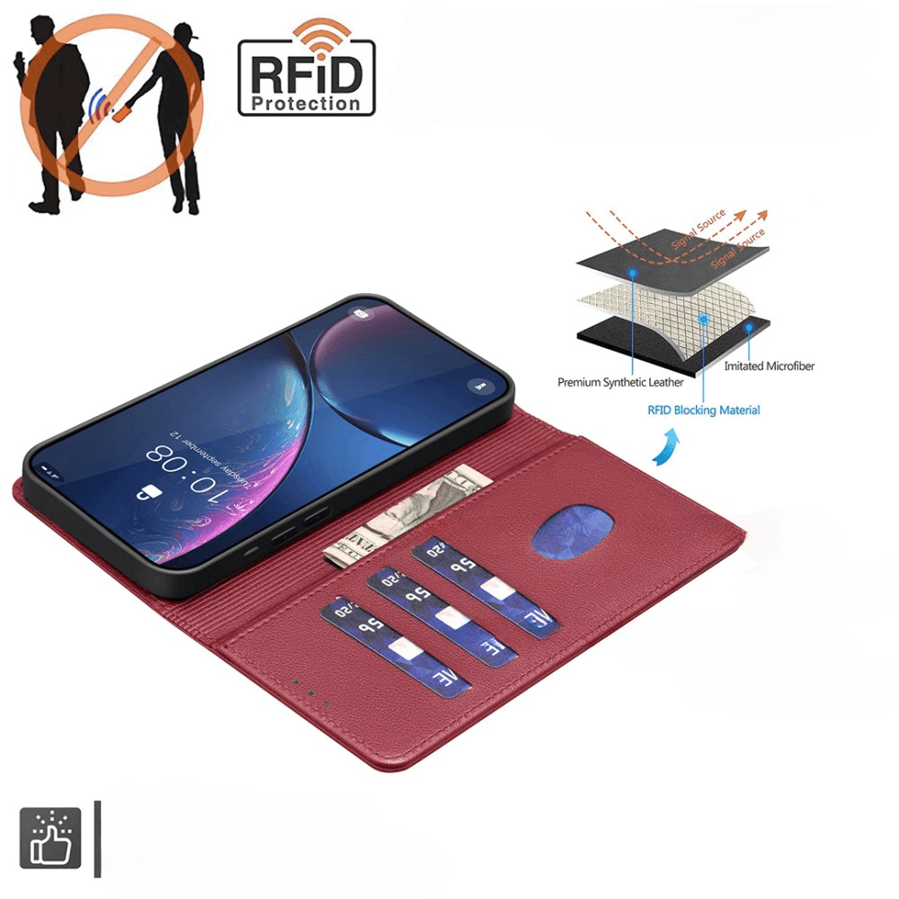 Xiaomi Redmi Note 14 5G - BINFEN Leder Etui Hülle mit RFID Blocker