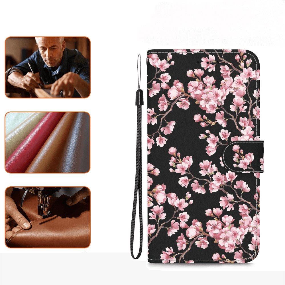 Galaxy S25+ Plus - Tasche Hülle mit Blüten Motiv