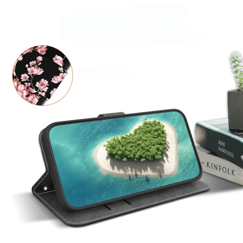 Galaxy S25 - Tasche Hülle mit Blüten Motiv