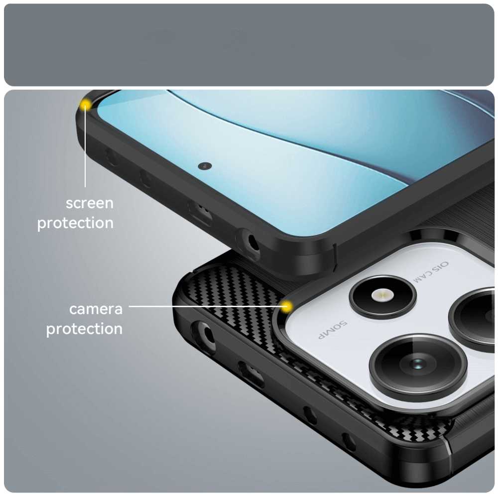 Xiaomi Redmi Note 14 5G - Metall Carbon Look Hülle
