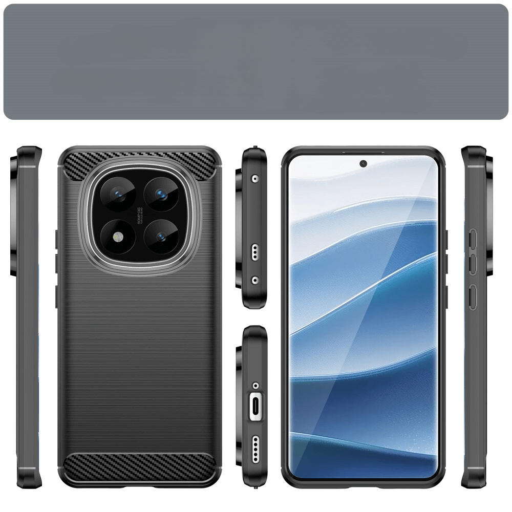 Xiaomi Redmi Note 14 Pro+ Plus - Metall Carbon Look Hülle