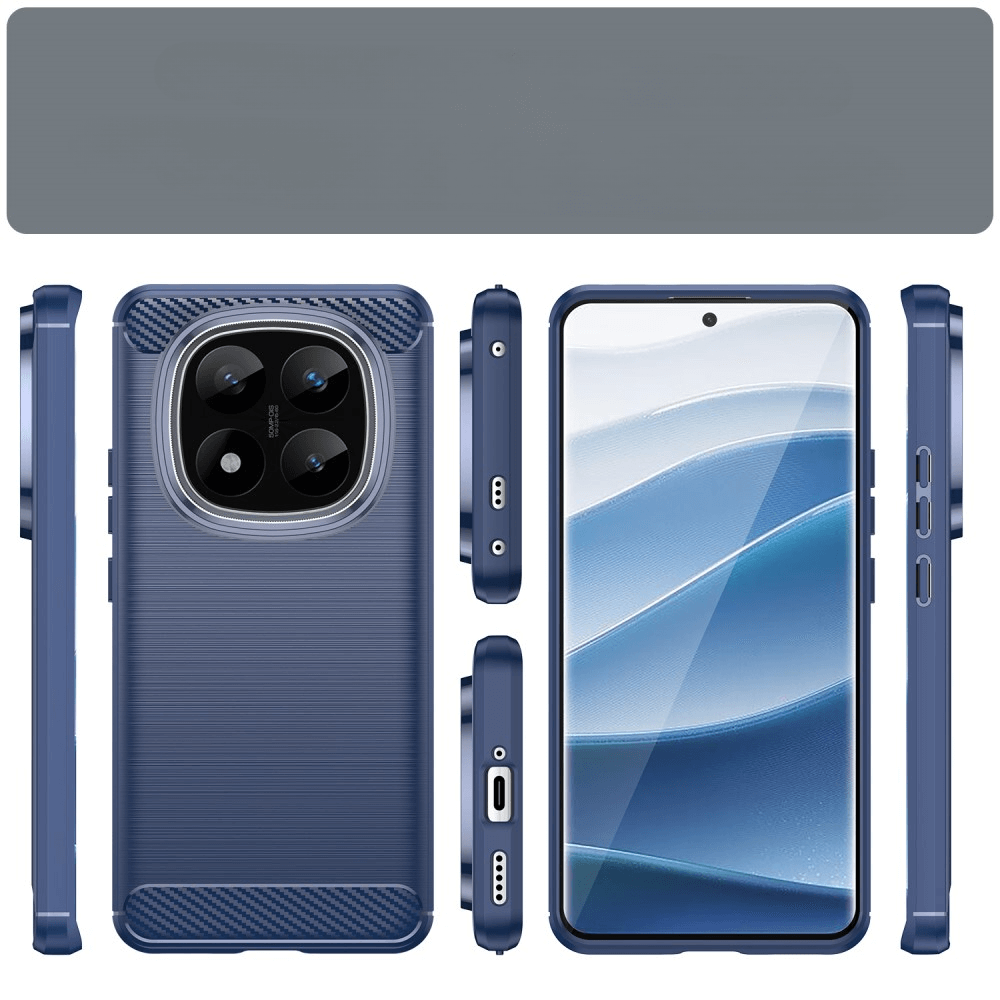 Xiaomi Redmi Note 14 Pro+ Plus - Metall Carbon Look Hülle