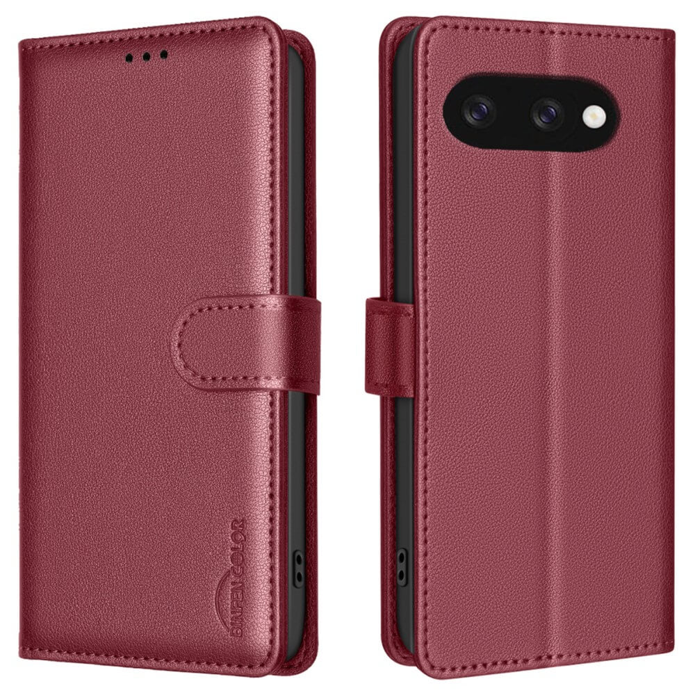 Google Pixel 9a - Custodia in pelle BINFEN con blocco RFID