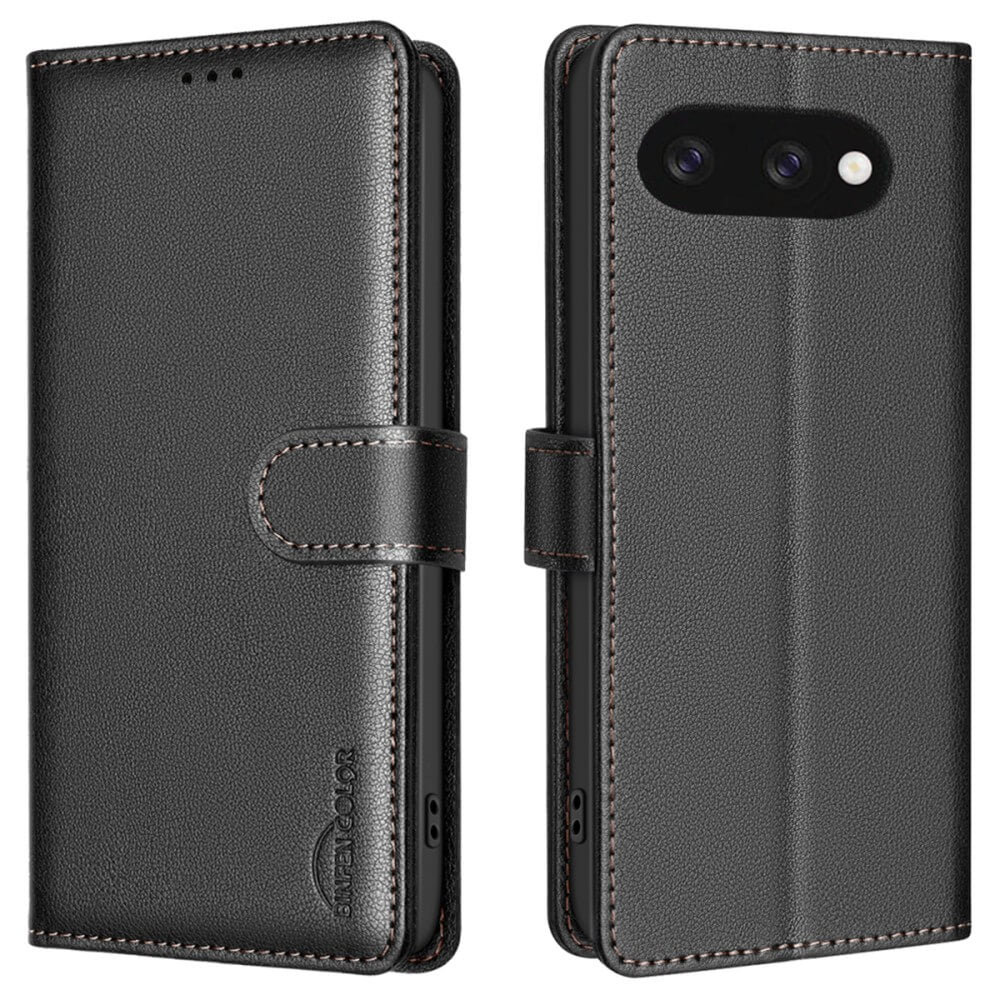 Google Pixel 9a - Custodia in pelle BINFEN con blocco RFID