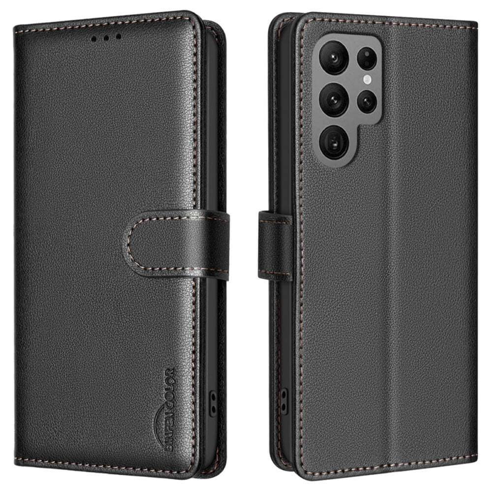 Galaxy S25 Ultra - BINFEN Leather Case Cover with RFID Blocker