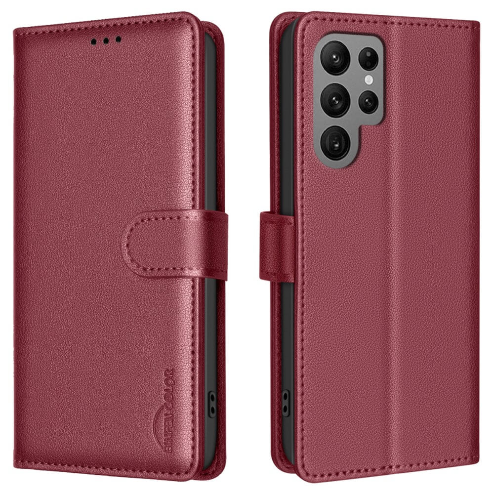 Galaxy S25 Ultra - BINFEN Leather Case Cover with RFID Blocker