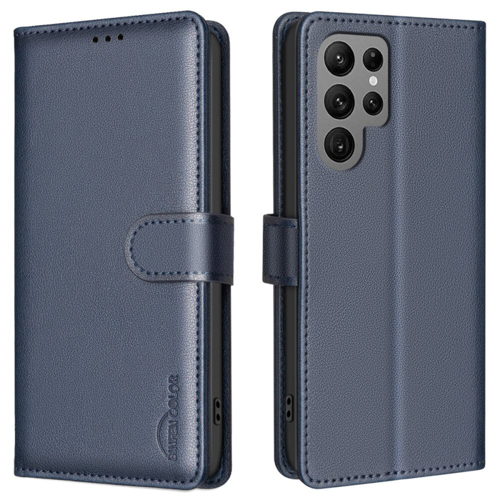 Galaxy S25 Ultra - BINFEN Leather Case Cover with RFID Blocker