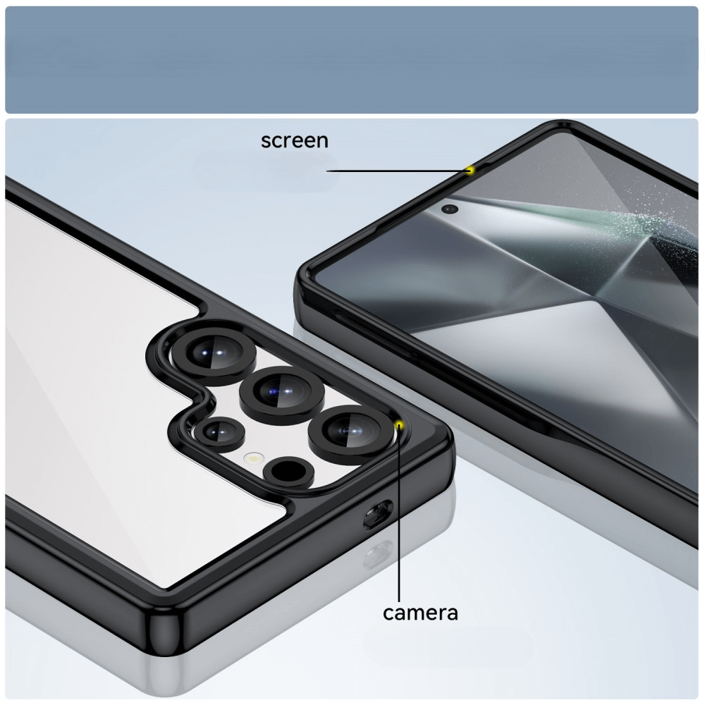 Galaxy S25 Ultra - Coque acrylique protective avec bords surélevé