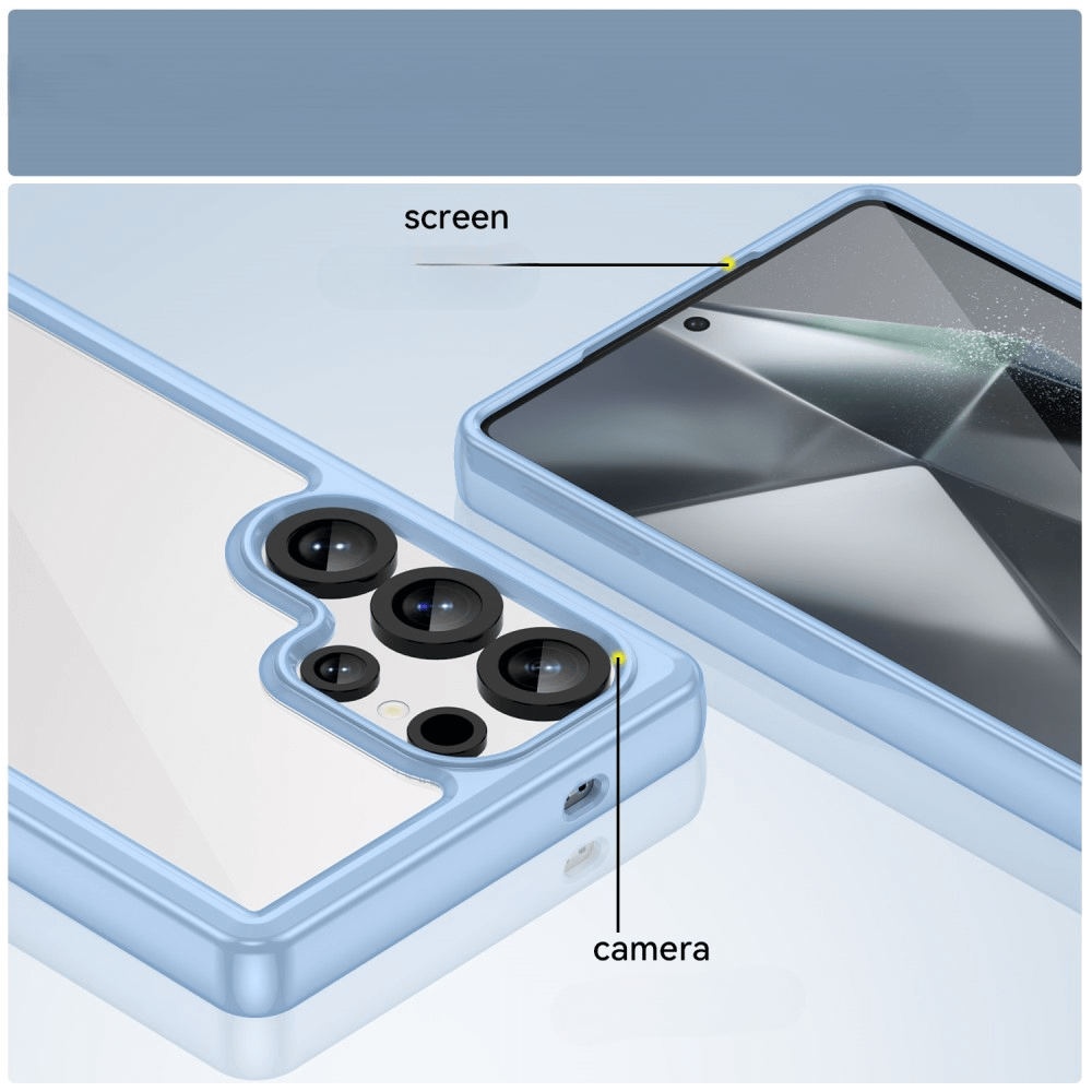 Galaxy S25 Ultra - Coque acrylique protective avec bords surélevé