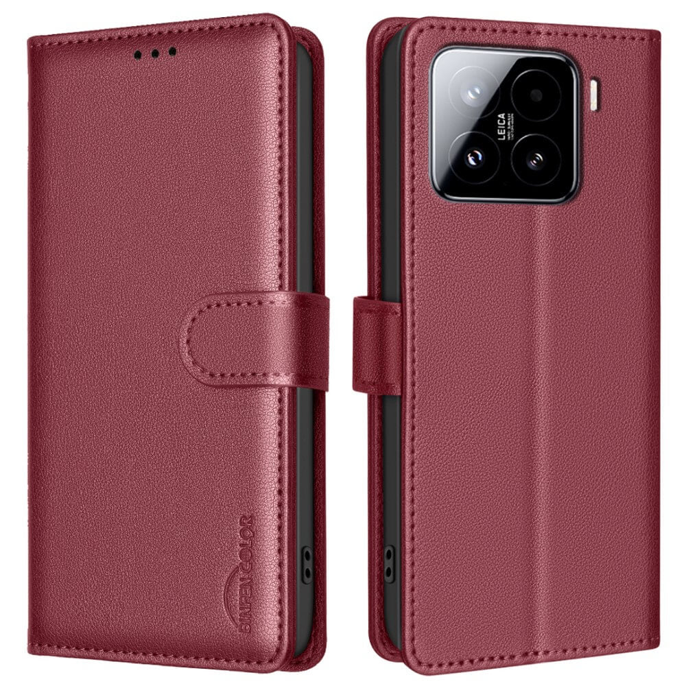 Xiaomi 15 Pro - BINFEN Leder Etui Hülle mit RFID Blocker
