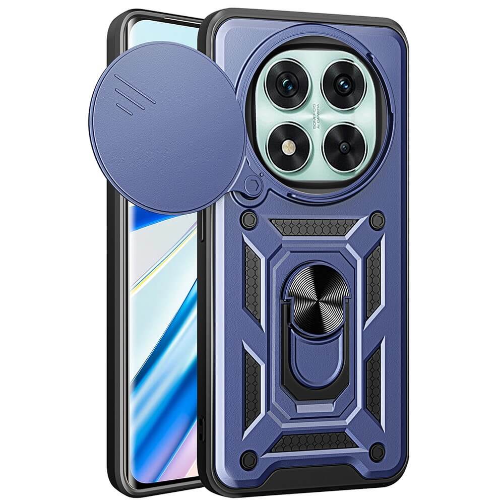 #farbe_blau|Das Armor Case mit Ständer von Cover-Discount bietet robusten Schutz und Komfort für das Xiaomi Redmi Note 14 Pro 5G / Poco X7 und verfügt über eine runde Kameraabdeckung in Blau.