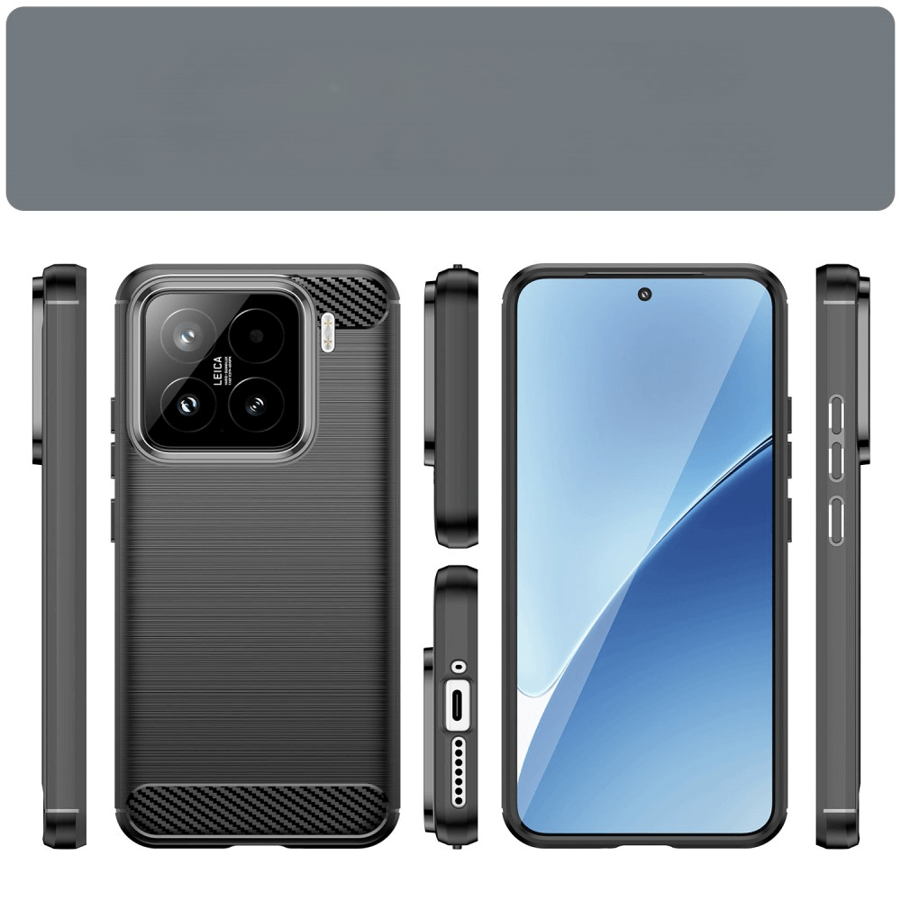 Xiaomi 15 - Coque look métal carbone