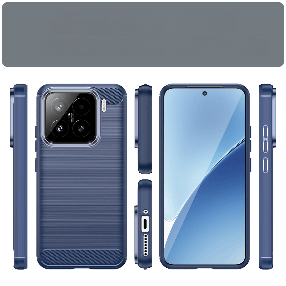 Xiaomi 15 - Coque look métal carbone