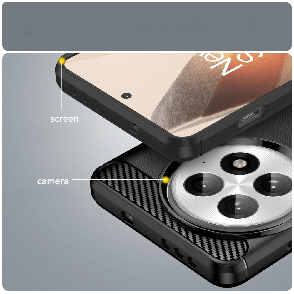 OnePlus 13 - Coque look métal carbone
