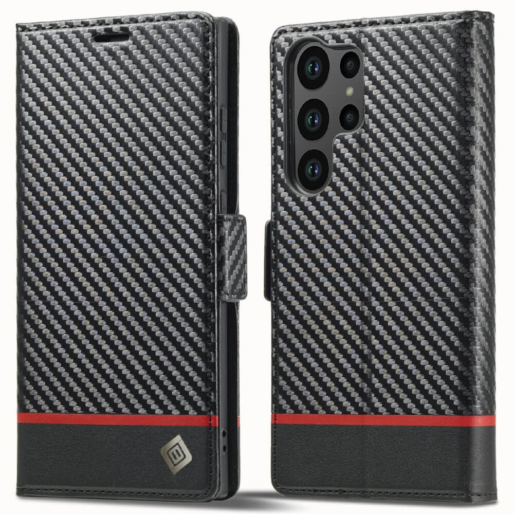 Galaxy S25 Ultra - LC.IMEEKE Coque Carbon Fiber