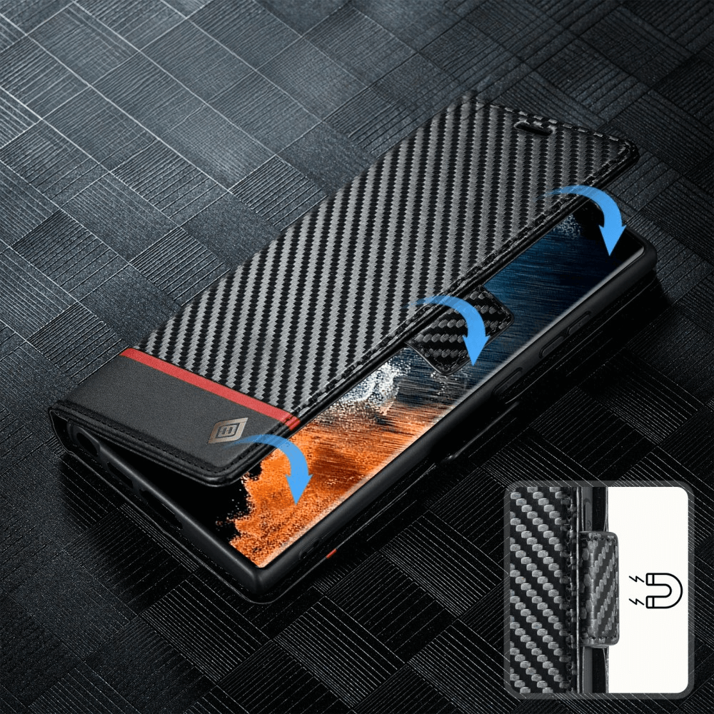 Galaxy S25 Ultra - LC.IMEEKE Coque Carbon Fiber