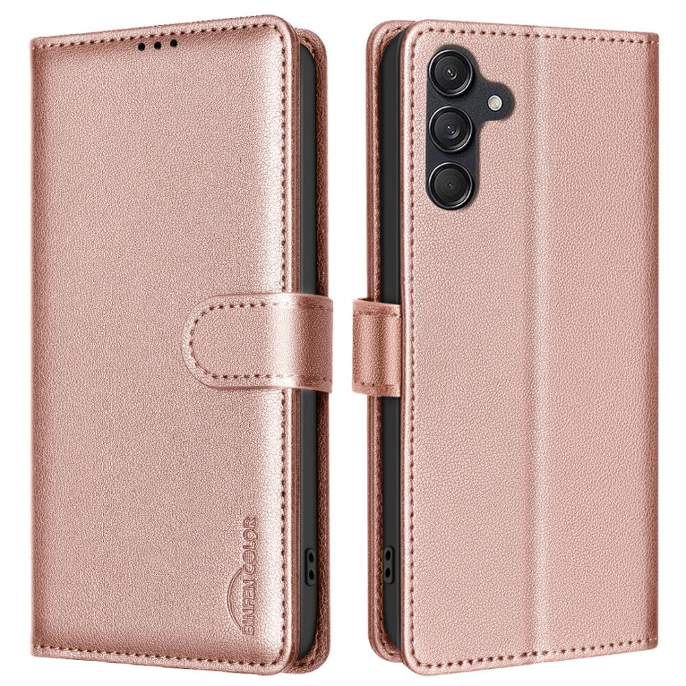 Galaxy A17 / A26 - BINFEN Leder Etui Hülle mit RFID Blocker