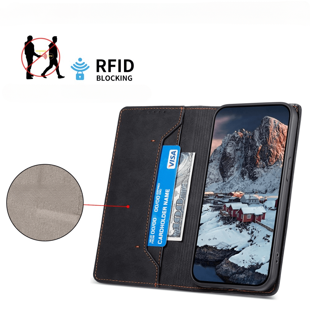 Google Pixel 9a - Custodia flip con blocco RFID