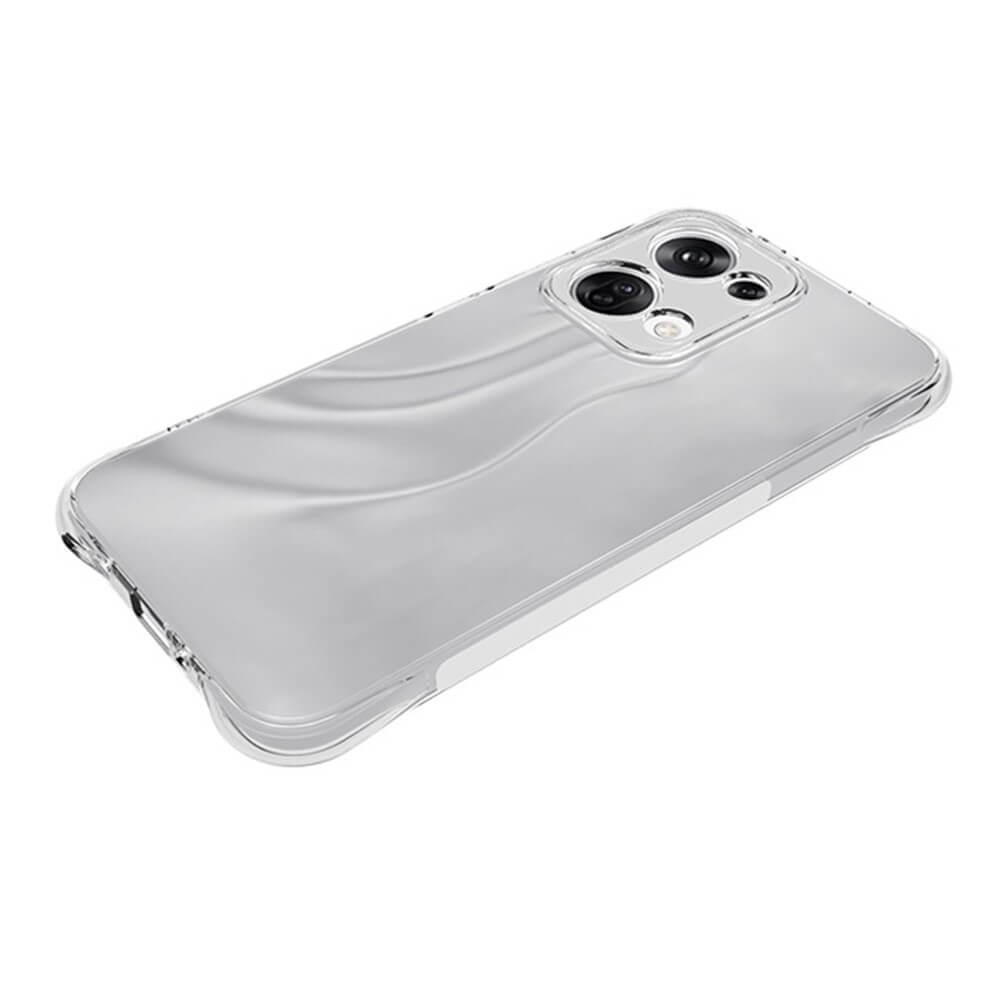 Das Cover-Discount OPPO Reno13 - Drop Protection Silikon Case ist ein klares, flexibles TPU-Case, das die Dreifachlinsen-Rückseite Ihres Telefons zur Geltung bringt und zuverlässigen Fallschutz bietet.